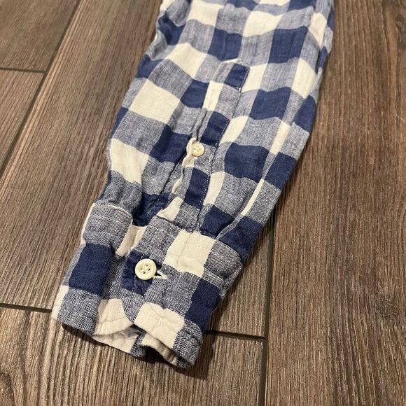 J Crew Shirt Men's Large Multicolor Casual Plaid Check Linen Button Down Slim Fi - Picture 7 of 7